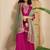 Women floral embroidered regular sequinned silk crepe kurta with sharara & with dupatta