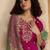 Women floral embroidered regular sequinned silk crepe kurta with sharara & with dupatta