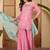 Women floral embroidered regular sequinned silk blend  crepe kurta with sharara & with dupatta