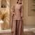 Women floral embroidered regular sequinned silk crepe kurta with sharara & with dupatta