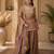 Women floral embroidered regular sequinned silk crepe kurta with sharara & with dupatta