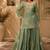 Women floral embroidered regular sequinned silk blend crepe kurta with sharara & with dupatta