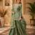 Women floral embroidered regular sequinned silk blend crepe kurta with sharara & with dupatta