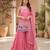 Women floral embroidered regular sequinned silk crepe kurta with sharara & with dupatta