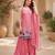 Women floral embroidered regular sequinned silk crepe kurta with sharara & with dupatta