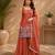 Women floral embroidered regular sequinned silk crepe kurta with sharara & with dupatta