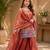 Women floral embroidered regular sequinned silk crepe kurta with sharara & with dupatta