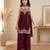Women ethnic motifs embroidered regular thread work kurta with palazzos & with dupatta