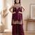 Women ethnic motifs embroidered regular thread work kurta with palazzos & with dupatta