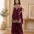 Women ethnic motifs embroidered regular thread work kurta with palazzos & with dupatta