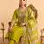 Women ethnic motifs embroidered regular thread work kurta with palazzos & with dupatta