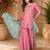 Women floral embroidered regular thread work kurta with trousers & with dupatta