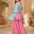 Women floral embroidered regular thread work kurta with trousers & with dupatta