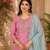 Women floral embroidered regular thread work kurta with trousers & with dupatta