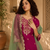 Women ethnic motifs embroidered regular thread work kurta with palazzos & with dupatta
