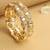 traditional round shape white kundan stone gold plated set of 2 bangle set for women
