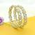glimmery round shape kundan antique gold plated set of 2 bangle set for women