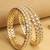traditional round shape white kundan stone gold plated set of 4 bangle set for women