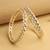 traditional oval shape pearl white kundan stone gold plated set of 2 bangle set for women
