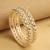 traditional oval shape pearl white kundan stone gold plated set of 2 bangle set for women