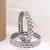 modern round shape white kundan stone silver plated set of 4 bangle set for women