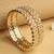 traditional oval shape white kundan stone gold plated set of 2 bangle set for women