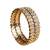 trendy oval shape white kundan stone antique gold plated set of 2 bangle set for women