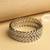trendy oval shape white kundan stone antique gold plated set of 2 bangle set for women