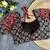 Maroon black  ajrakh cotton printed readymade saree blouse | designer puff sleeve back open party wear