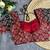 Maroon black  ajrakh cotton printed readymade saree blouse | puff sleeve back open ethnic party wear