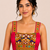 Rani pink heavy kutchi embroidery magic cotton readymade navratri blouse with elephant mirror work