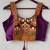 Purple heavy kutchi embroidery magic cotton navratri readymade blouse with elephant mirror work