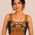 Teal blue heavy kutchi embroidery magic cotton navratri readymade blouse with elephant mirror work