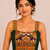 Green heavy kutchi embroidery magic cotton navratri readymade blouse with elephant mirror work