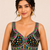 Black real mirror work heavy italian fabric navratri readymade blouse with multi thread embroidery