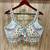 White real mirror work heavy italian fabric navratri readymade blouse with multi thread embroidery