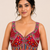 Marron real mirror work heavy italian fabric navratri readymade blouse with multi thread embroidery