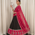Traditional Black Lehenga Choli with Peacock Motif Border and Mirror Work