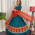 Morpich Lehenga Choli with Peacock Motif Border and Mirror Work