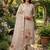 Cream shimmer  zari weaving Readymade Suits with jacquard dupatta