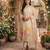 Cream shimmer  zari weaving Readymade Suits with jacquard dupatta