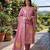 Rose shimmer  zari weaving Readymade Suits with jacquard dupatta