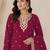 Dark rani pink colour embroideried work chinon semi stitched palazzo salwar suit