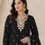 Black colour embroideried work chinon semi stitched palazzo salwar suit