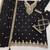 Black colour embroideried work chinon semi stitched palazzo salwar suit