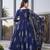 Floral printed muslin v neck anarkali set for women