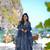 Floral printed muslin v neck anarkali set for women