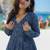 Floral printed muslin v neck anarkali set for women