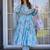 Floral printed muslin v neck anarkali set for women
