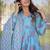 Floral printed muslin v neck anarkali set for women